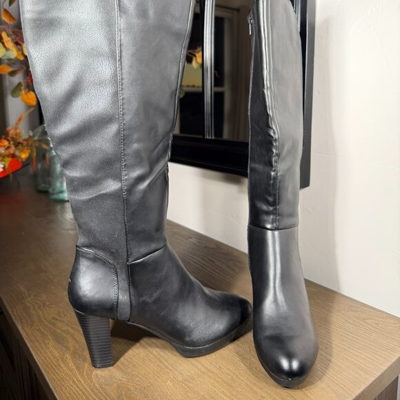 White Mountain Black Heeled Knee-High Boots – Never Worn - Picture 7 of 16
